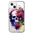 thumbnail image 1 of MUNDAZE Apple iPhone 13 Mini Shockproof Clear Hybrid Protective Phone Case Fantasy Skull Red Purple Roses Cover, 1 of 6
