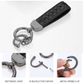 thumbnail image 2 of HAHDAXIA Genuine Leather Car Keychain with 2 Key Rings,Car Fob Key Keychain Holder with Anti-Lost D-Ring for Men Women, 2 of 6