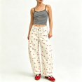 thumbnail image 2 of Polka Dot Jeans Women Low Rise Cute Baggy Jeans Wide Leg Denim Pants Streetwear, 2 of 5