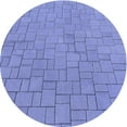 thumbnail image 1 of Ahgly Company Indoor Round Patterned Denim Blue Area Rugs, 6' Round, 1 of 6