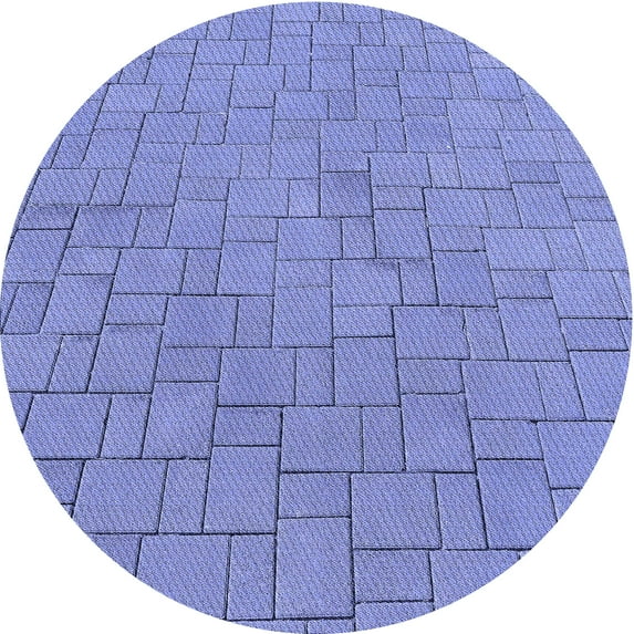 Ahgly Company Indoor Round Patterned Denim Blue Area Rugs, 6' Round