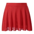 thumbnail image 4 of Alvivi Women Mesh Sheer Double Layers Mini Skirt Flowy Swing High Waist Beach Cover Up Red L, 4 of 6