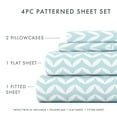 thumbnail image 3 of 4-Piece Light Blue Chevron Printed Bed Sheets Set for California King Bedding by Comfort Canopy, 3 of 7