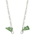 thumbnail image 1 of Acrylic 3/4" Green Cheer Megaphone Silvertone Face Mask Necklace, 1 of 2