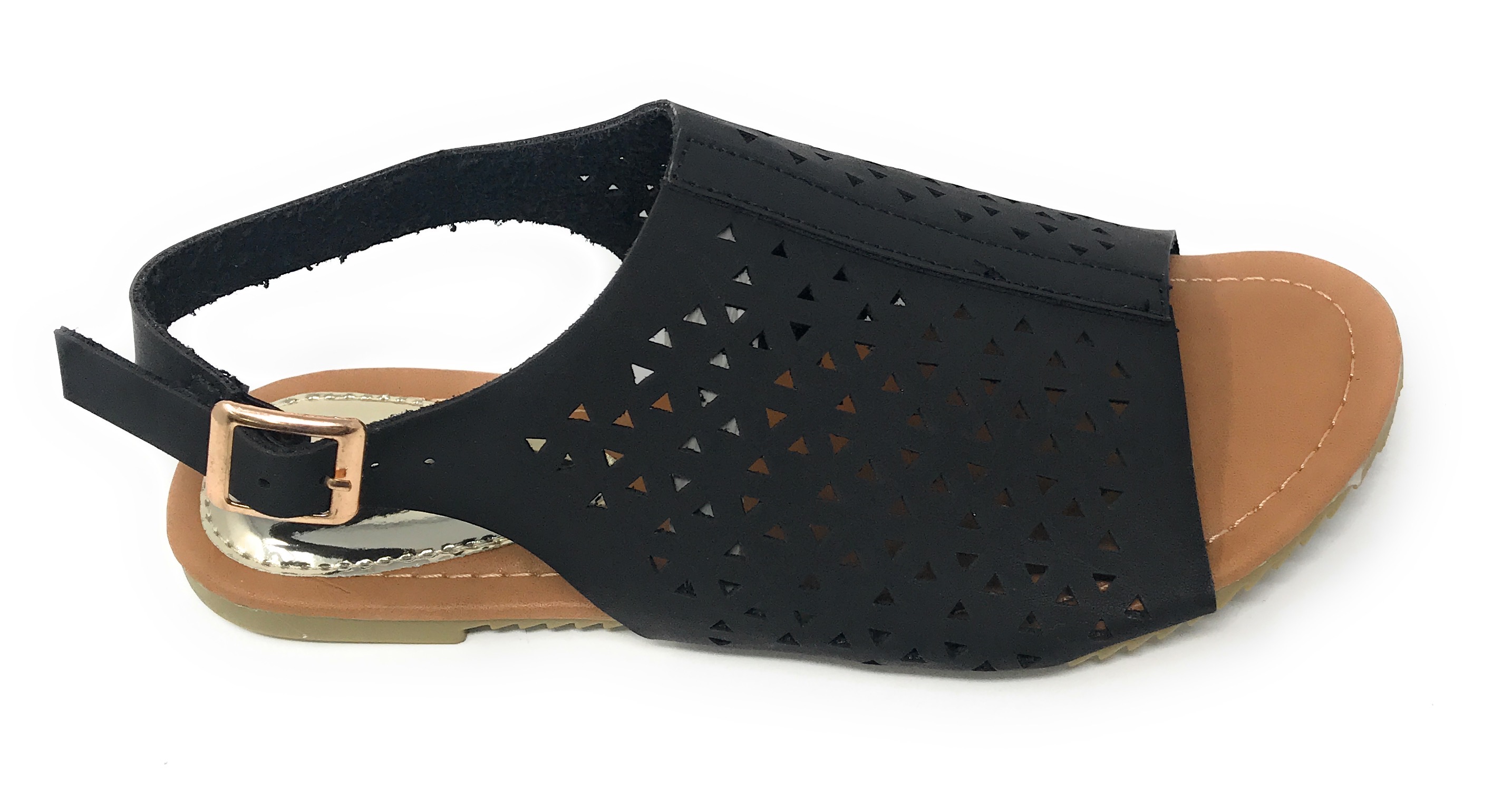 Victoria K Women's Triangle Pattern Laser Cutout Sandals