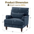 thumbnail image 5 of DREAMSIDEA Mid-Century Home Accent Chair, Chenille Upholstered Living Room Armchair, Comfy Reading Lounge Chair, Navy, 5 of 6