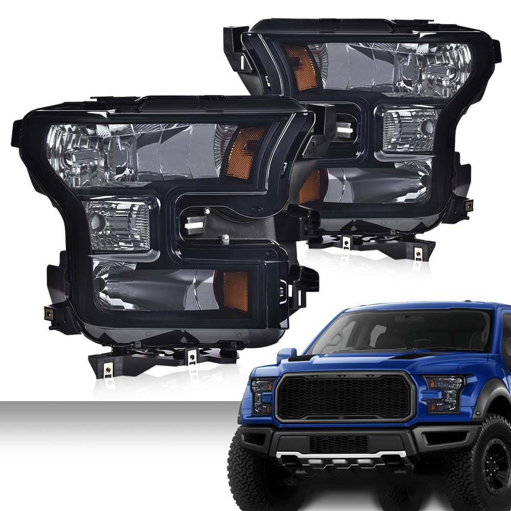 Headlight Headlamp Driver & Passenger Side Clear Lens Chrome Housing Fit for Ford Mustang  2005-2009