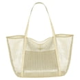 thumbnail image 4 of Bolsa De Malla Para Playa, Bolsa De Almacenamiento De Gran Capacidad Para Ir De Compras, Vacaciones, Acampar, Color Blanco, 4 of 8
