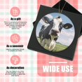 thumbnail image 3 of Round Christmas Ornament Ceramic Keepsake Holiday Christmas Decoration 2.95in - Black - And - White Cow in A Grassland, 3 of 6