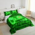 thumbnail image 3 of Homewish Neon Green Queen Comforter Set,Game Console Bedding Sets,Gamer Gaming Bedding Comforter Set For Boys,Breathable Bedroom Decorative Reversible,3 Pieces, 3 of 8