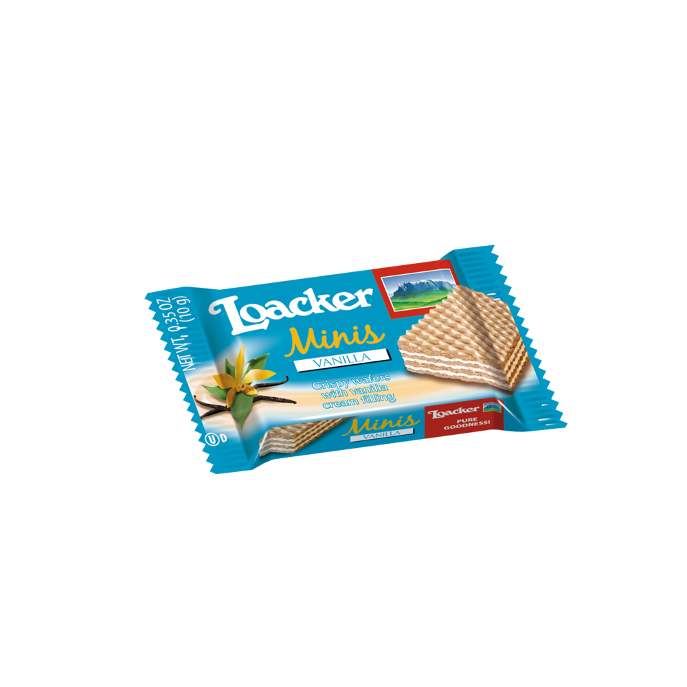 Loacker Minis Vanilla Wafers, 10g/0.35oz, pack of 50