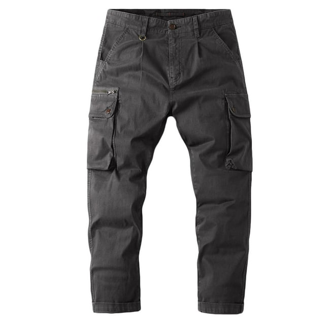Yuyuzo Plus Size Cargo Pants for Men Outdoor Tactical Active Solid Color Classic Cargos with Multi Pockets