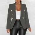 thumbnail image 2 of iHPH7 Double Breasted Blazer Women Blazer Jackets for Women Womens Blazers Dressy Casual Fall Clothes for Women Fall Jackets for Women Fall Blazers for Women Blazers for Work Casual Dark Gray XXL, 2 of 7