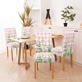 thumbnail image 5 of Parson Chair Covers Stretch Washable Plaid Spring Wildflowers Dining Chair Slipcovers Pink Spandex Removable Chair Protectors Covers for Banquet Ceremony Wedding,Set of 4, 5 of 6