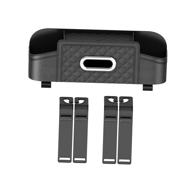Car Headrest Back Seat Organizer Tissue Box Waterproof Seat Back Storage Box Black