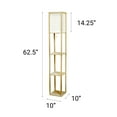 thumbnail image 3 of Creekwood Home 62.5" Contemporary 3-Tier Storage and Display Floor Lamp w/ LED Bulb, Tan, 3 of 6
