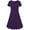Purple, variant on Sakmal Midi Sundresses for Women 2025 Plus Size Ruffle Black Dress Short Sleeve Dresses