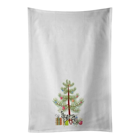 

Dalmatian Christmas Tree White Kitchen Towel Set of 2 19 in x 28 in