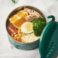 thumbnail image 5 of Instant Noodle Bowls with Lid, Cartoon Dinosaur Noodle Bowl Stainless Steel Ramen Soup Cereal Pasta for Birthday Party Green, 5 of 8