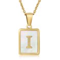thumbnail image 1 of 26 English Letters (A-Z) Necklace For Women Titanium Steel Stainless Steel Pendant Necklace Pearl Shell Oil Drop Necklace As Gift For Wife , Daughter, Friend, 1 of 7