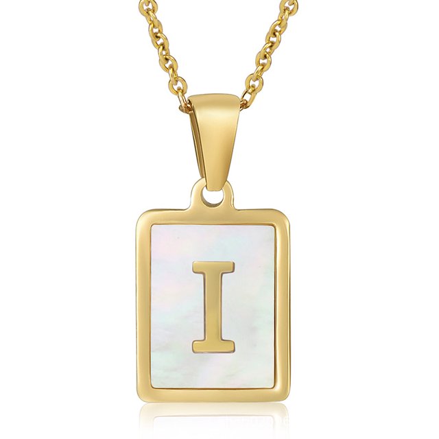 26 English Letters (A-Z) Necklace For Women Titanium Steel Stainless Steel Pendant Necklace Pearl Shell Oil Drop Necklace As Gift For Wife , Daughter, Friend