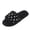 Black, variant on Pearl Faux Fur Slippers, Women's Pearl Embellished Faux Fur Slippers Glamorous Open Toe Plush Slides Cozy Fleece Flat Spa Sliders Luxury Non Slip Bedroom Lounge Mules, Gray 5.5