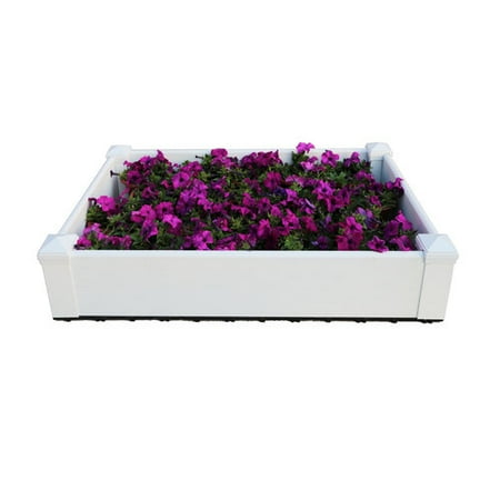 NewTechWood Composite Lumber Patio Raised Garden Bed Kit, Hyams White