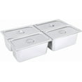 thumbnail image 2 of Miumaeov Commercial Food Pan, 4Pcs 6" Deep Stainless Steel Steam Table Pans with Lids 1/3 Size Hotel Food Prep, 2 of 13