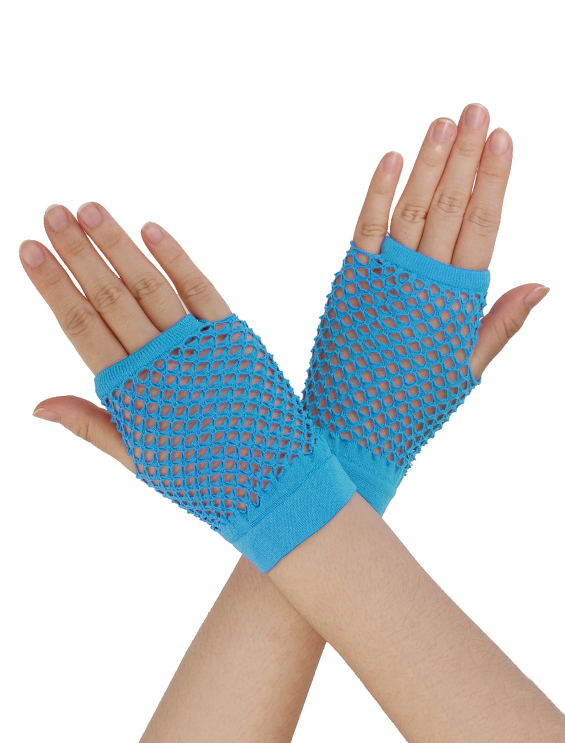 24 Pair 80s Themed Fishnet Fingerless Diva Wrist Gloves Neon Gloves Party Favors 