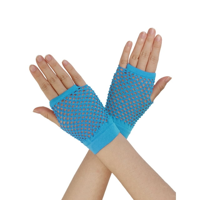 Guantes Sin Dedos Allegra K Codo Longitud Mujer Cielo azul Una Talla