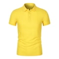 thumbnail image 2 of CAIVO Polo Shirts For Men Solid Color For Daily Commute Work Outdoor Summer Breathable Short Sleeve Casual Lapel Classic Fit Golf Tops For Business , XL, 2 of 3