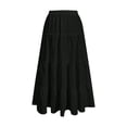 thumbnail image 5 of Maxi Skirts Cotton Linen Bohe Beach Flowy Long Skirt A-Line Elastic High Waist High Waisted Ruffle Tiered Summer Outfit, 5 of 5