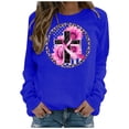 thumbnail image 3 of QATAINLAV T-Shirts pour Femmes Cancer du Sein Automne Manches Longues Col Rond T-Shirt Imprimé Graphique Nouveauté Chandail en Molleton Mignon Chandail Sorties Tops Rentrée Scolaire Bleu TG, 3 of 6
