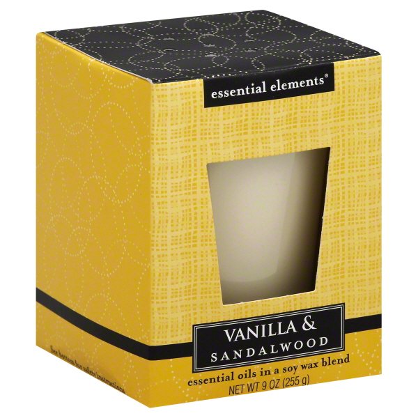 Candlelite Essential Elements 9 Ounce Vanilla & Sandalwood Scented