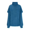 thumbnail image 3 of Ohufall Women's Knit Sweater Fall Winter Crew Neck Casual Pullover Solid Color Long Sleeve Warm Tops, 3 of 5