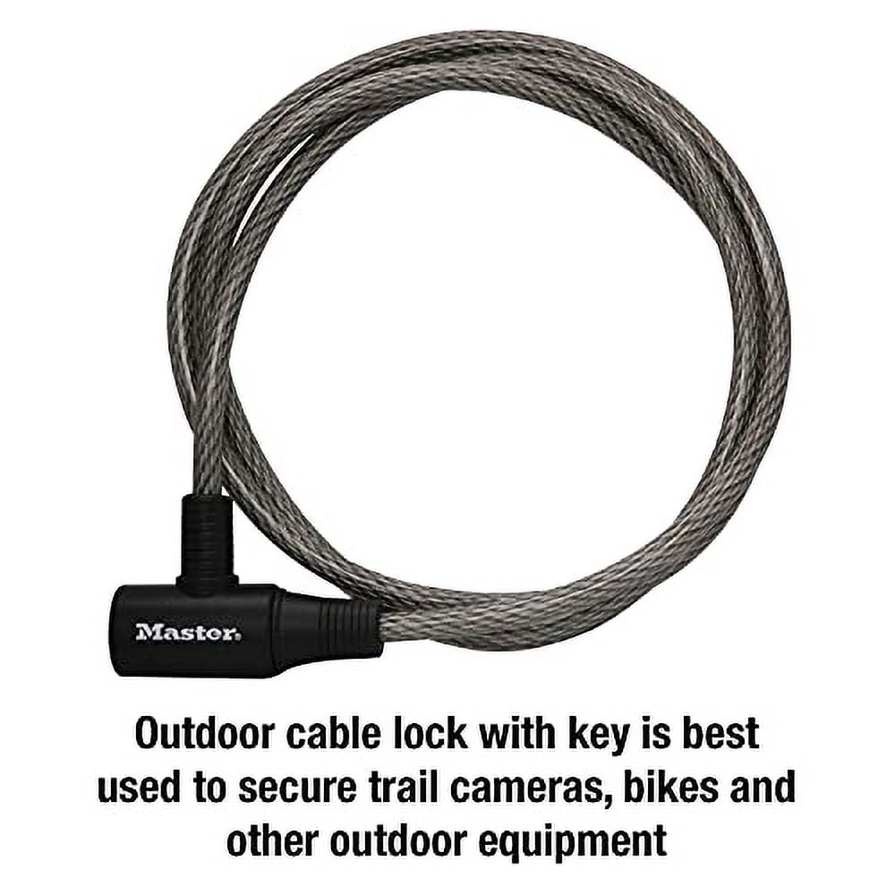 Master Lock Cable Lock, Keyed Bike Lock, 6 ft. Long, 8154DPF