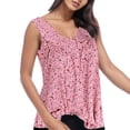 thumbnail image 1 of Gibobby Blusa Manga Larga Mujer Camisa sin mangas con estampado de flores con cuello en V para mujer a la moda（Rosa， XXXXXL), 1 of 5