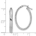thumbnail image 4 of 14k White Gold Large 3mm Oval Hoop Earrings, 4 of 8