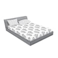 thumbnail image 2 of Ambesonne Floral Fitted Sheet & Pillow Sham Set, Outline Wild Flowers Plants, Calking, Charcoal Grey and White, 2 of 2