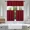 BURGUNDY, variant on 2 Sets 3PC BURGUNDY Faux Silk Kitchen Blackout Curtain Set Includes Valance (60"x14") & Two Tiers (30"x24") Elegant Light-Blocking Solid GHL4