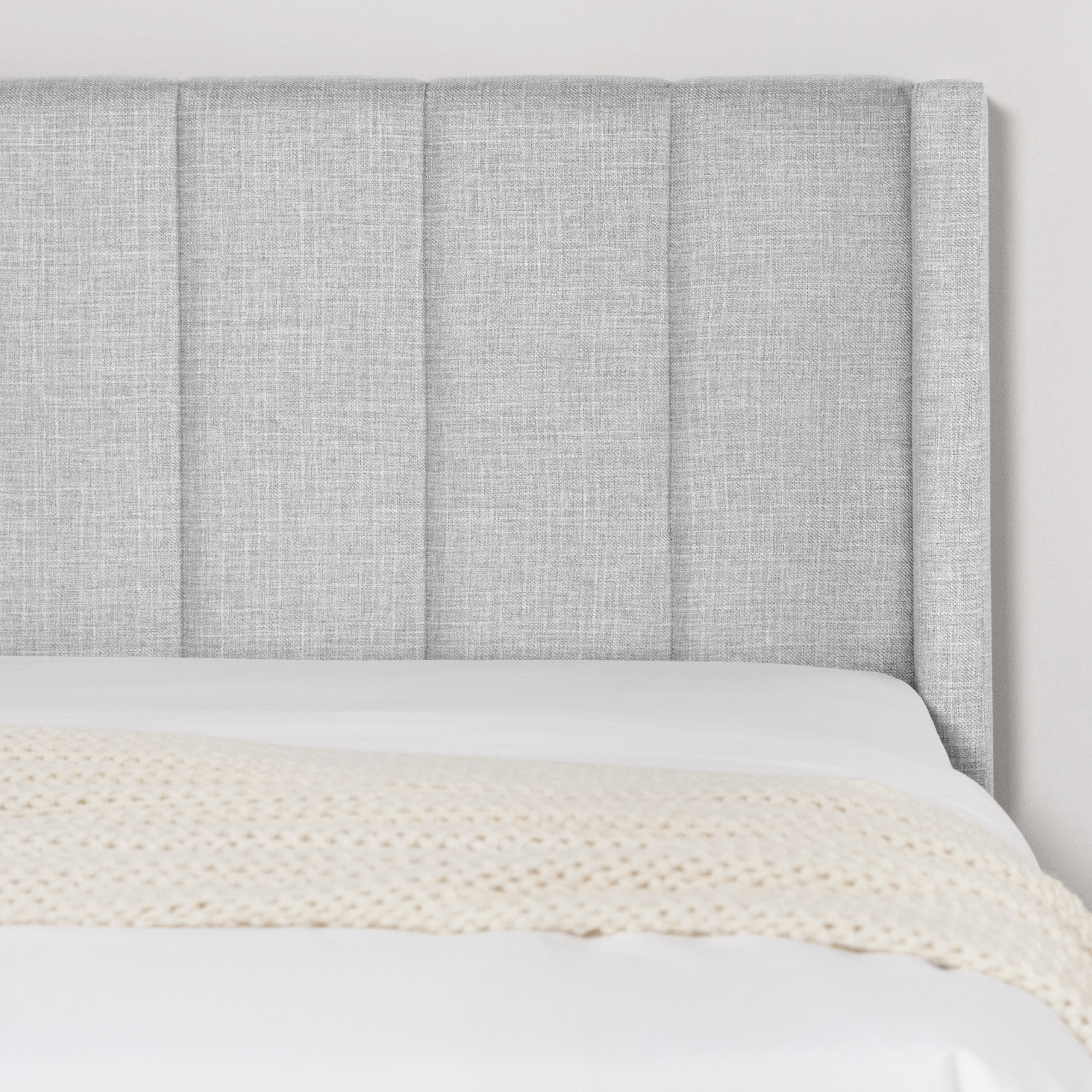 Spruce & Spring Upholstered Platform Bed Frame with Wingback Headboard Queen