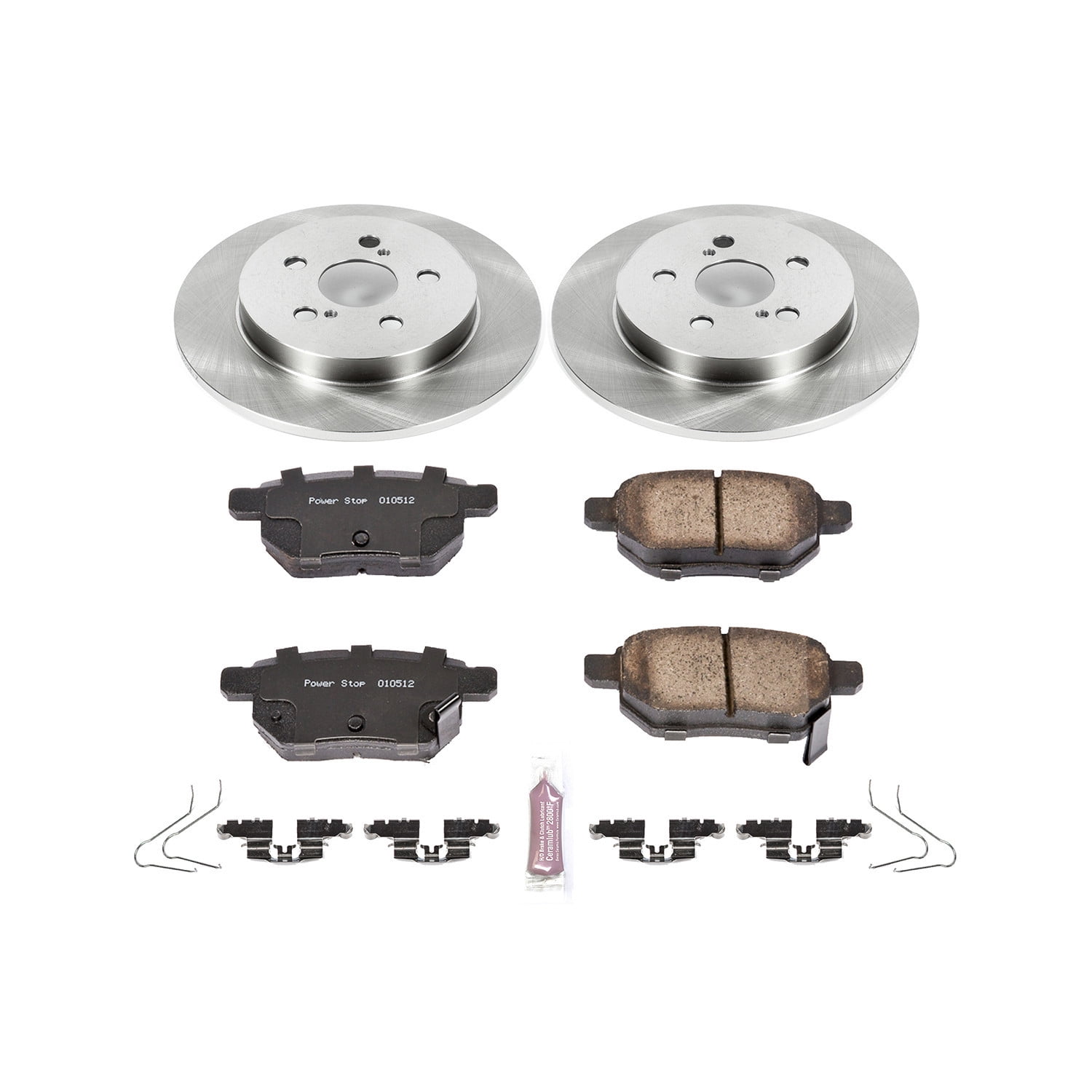 Power Stop Rear Stock Replacement Brake Pad and Rotor Kit KOE5503 Fits 2010 Toyota Prius