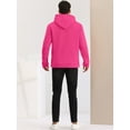 thumbnail image 4 of Unique Bargains Men's Plush Lined Pullover Hoodie Sweatshirts with Pocket 2XL Rose Red, 4 of 5
