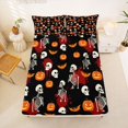 thumbnail image 5 of Manfei Cartoon Halloween Queen Sheets,Spooky Skull Queen Sheet Sets,4-Piece,1 Flat Sheet,1 Fitted Sheet and 2 Pillowcases, 5 of 6