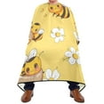 thumbnail image 2 of JSTEL Cute Bee Flower Waterproof Barber Cape for Men Women Beard Shaving Bib Apron Professional Hair Cutting Cloth, 65 x 55 inch, 2 of 6