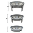 thumbnail image 4 of 2 Stainless Steel Adjustable Elevated Dog Cat Food Water Bowls Feeder Stand Set - Gray, 4 of 8