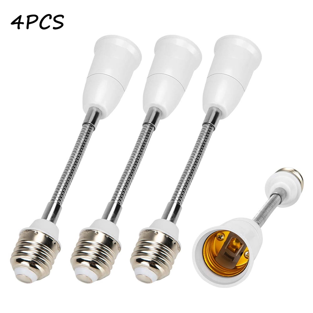 EIMELI 4Pcs E27 Flexible Light Bulb Lamp Socket Adapter Extender