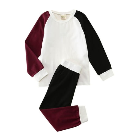 

Toddler Boys Girls Winter Long Sleeve Tops Pants 2PCS Outfits Clothes Set For Babys Clothes Underwear Set