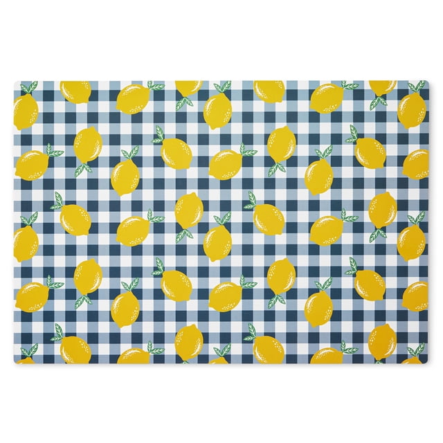 Hometrends All Over Lemons 1-Piece Polypropylene Placemat, Multicolor, 13"x19"