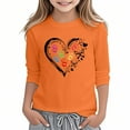 thumbnail image 2 of XEGLSBU Shirts for Girls Girls Long Sleeve T Shirt Children's Crew Neck Top Tunic Girls T Shirt a-Orange Size 5-6 Years, 2 of 4